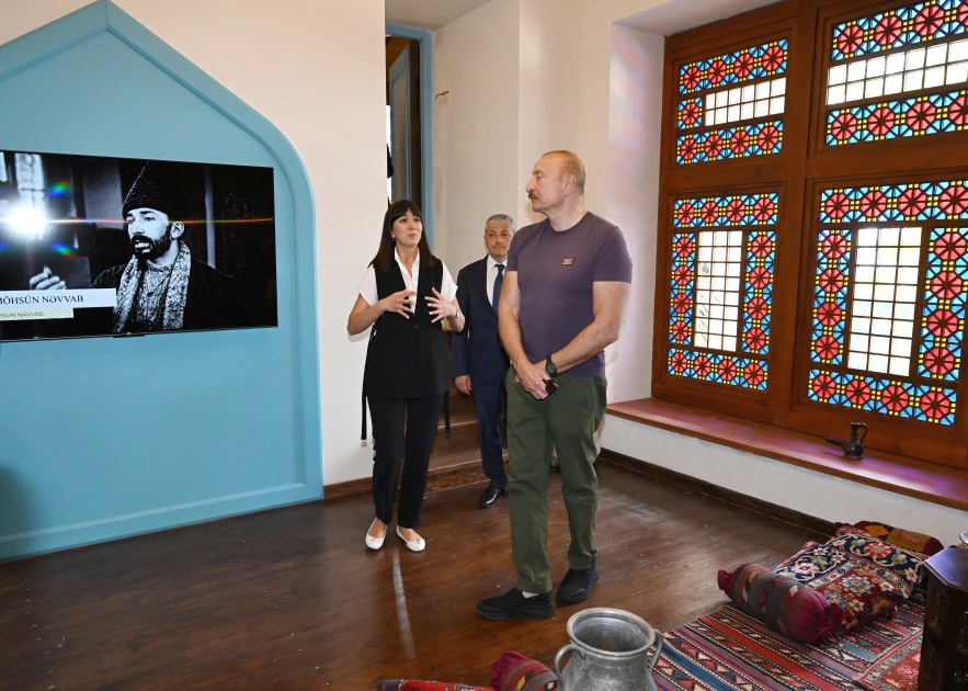 President Ilham Aliyev attends opening ceremony of Sadigjan House in Shusha after restoration (PHOTO)