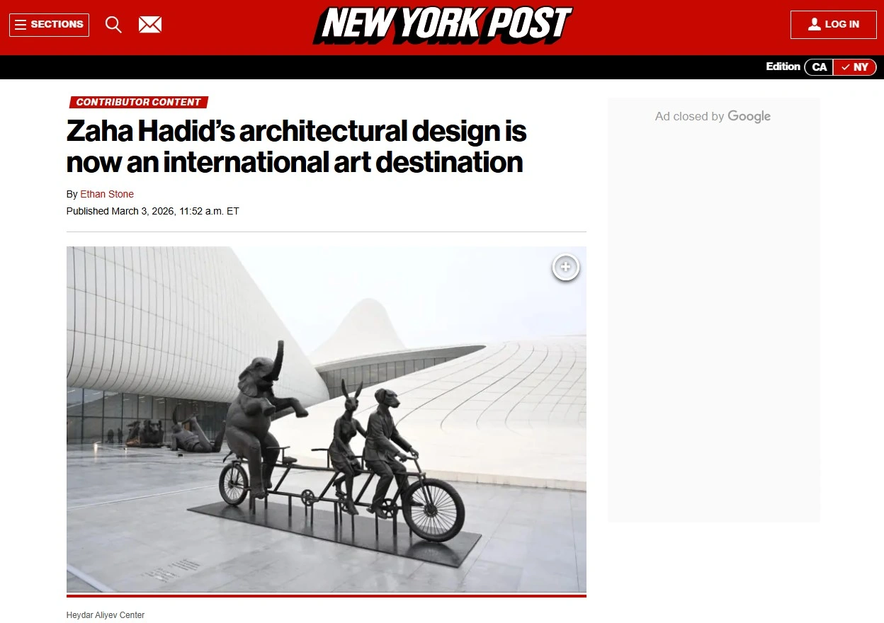 New York Post covers Heydar Aliyev Center’s transformation into international art center