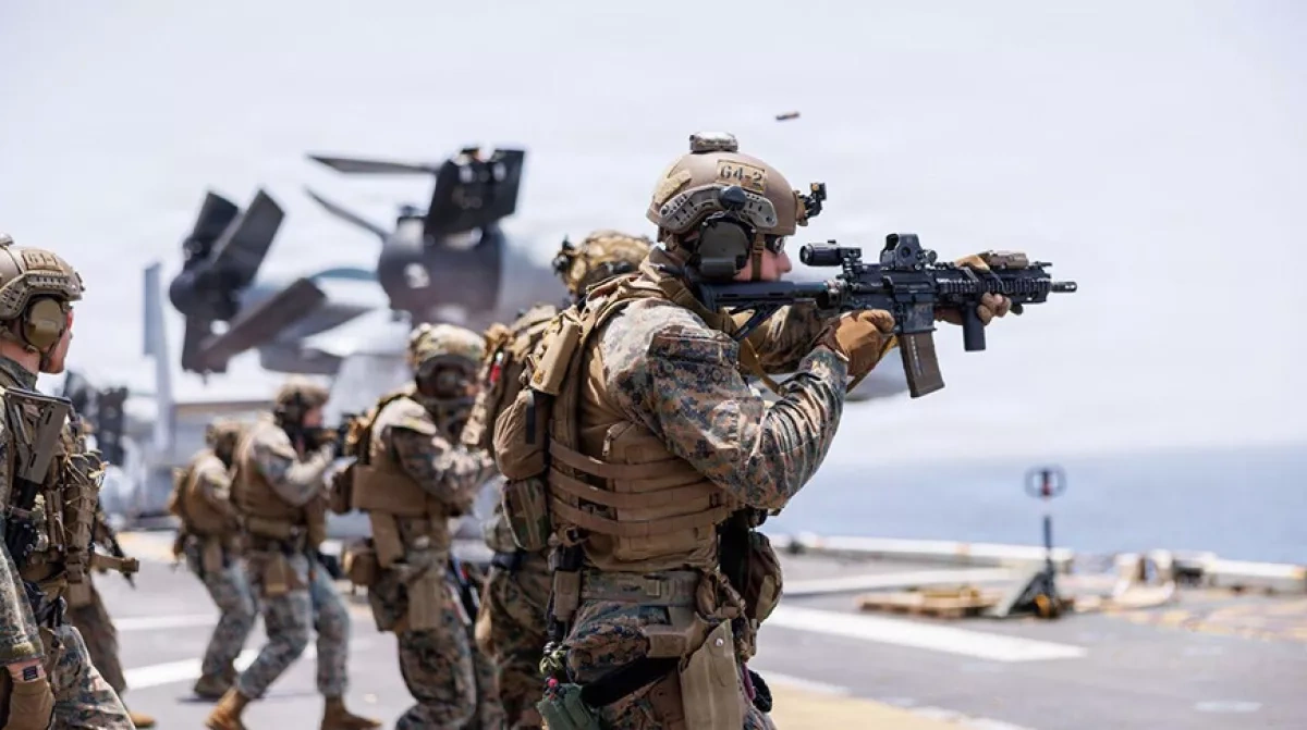 US marines board Iranian-flagged vessel after Omani Gulf interception VIDEO