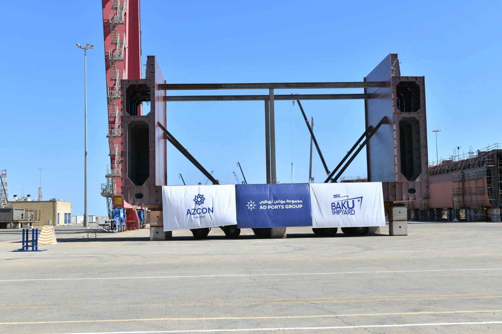 Baku Shipyard marks keel laying of first container ship for Caspian operations (PHOTO)