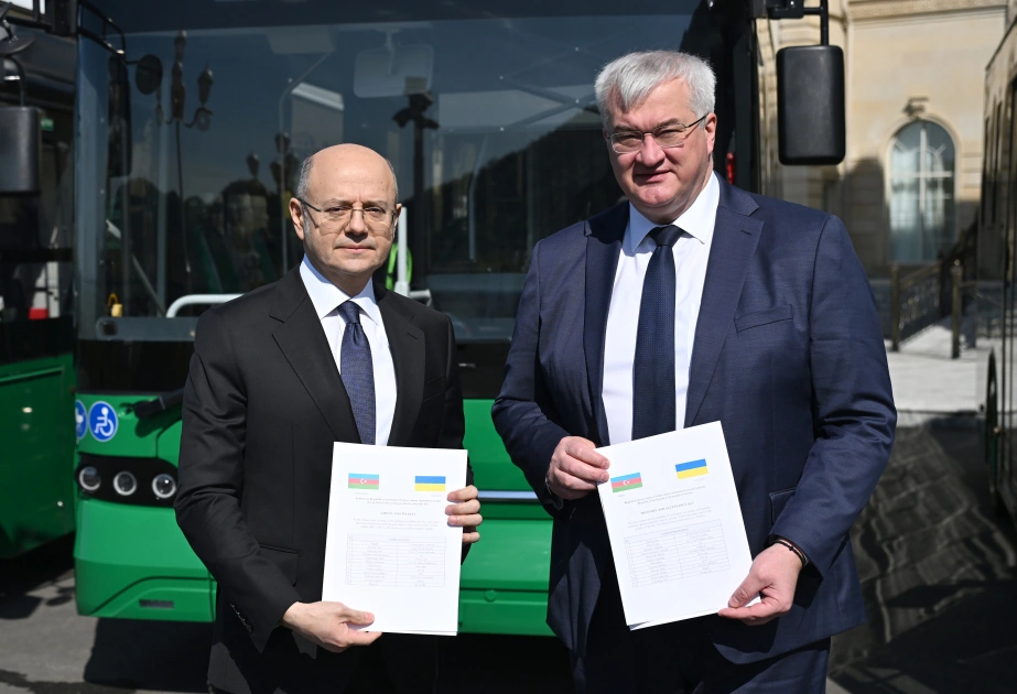 Azerbaijan donates five electric buses to Ukrainian city of Irpen