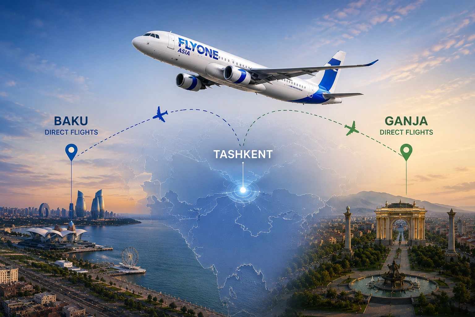 FLYONE Asia launches scheduled flights to Baku and Ganja airports