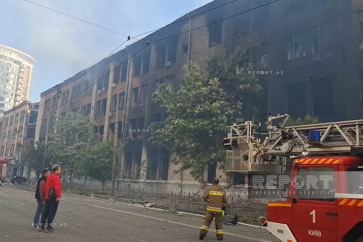 Night strikes on Kyiv damage Azerbaijani embassy building