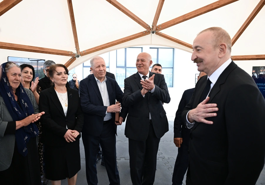 President Ilham Aliyev, First Lady Mehriban Aliyeva meet with residents of Shukurbeyli village of Jabrayil district (PHOTO)