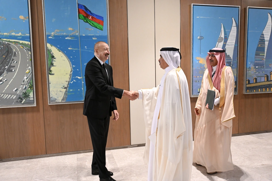 President Ilham Aliyev receives delegation of leaders of member organizations of Arab Coordination Group (PHOTO)