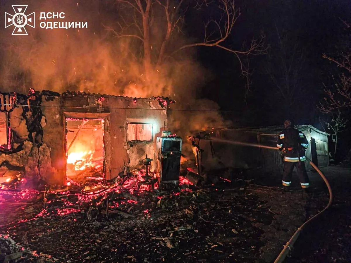 Three houses destroyed in attack on Ukraine's Odesa region PHOTO