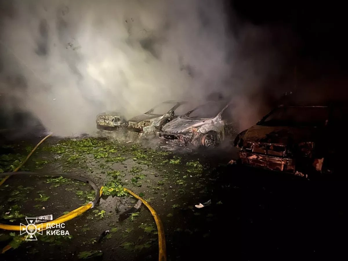 Night attack on Kyiv leaves fires, damage across city PHOTO