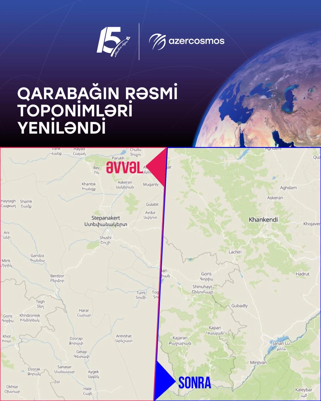 Azerbaijan updates Karabakh official toponyms on international digital map