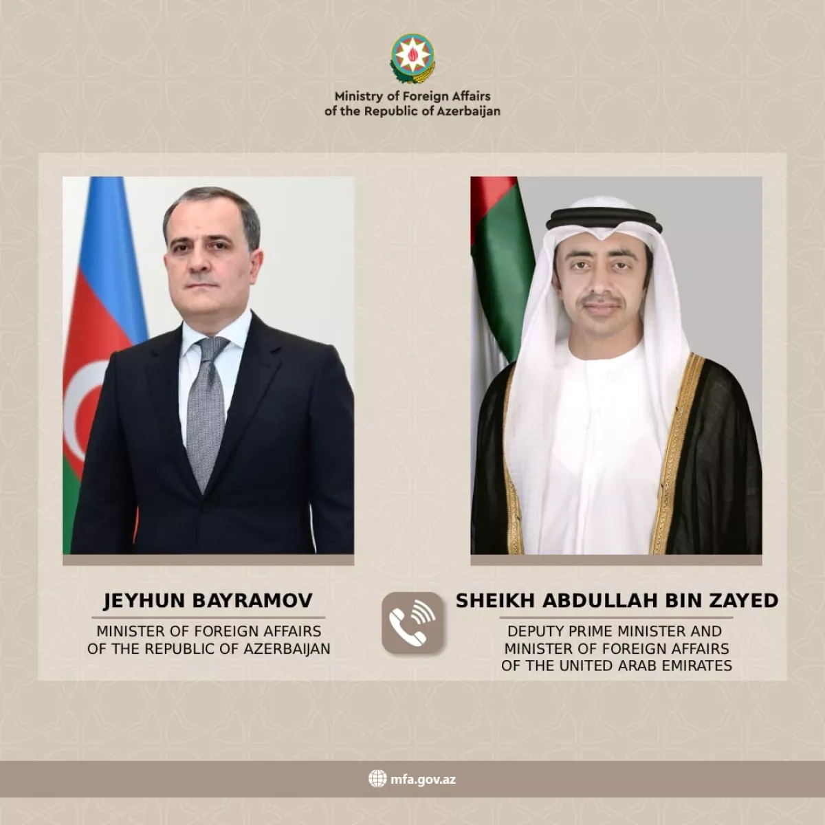 Azerbaijani, UAE top diplomats discuss international security issues
