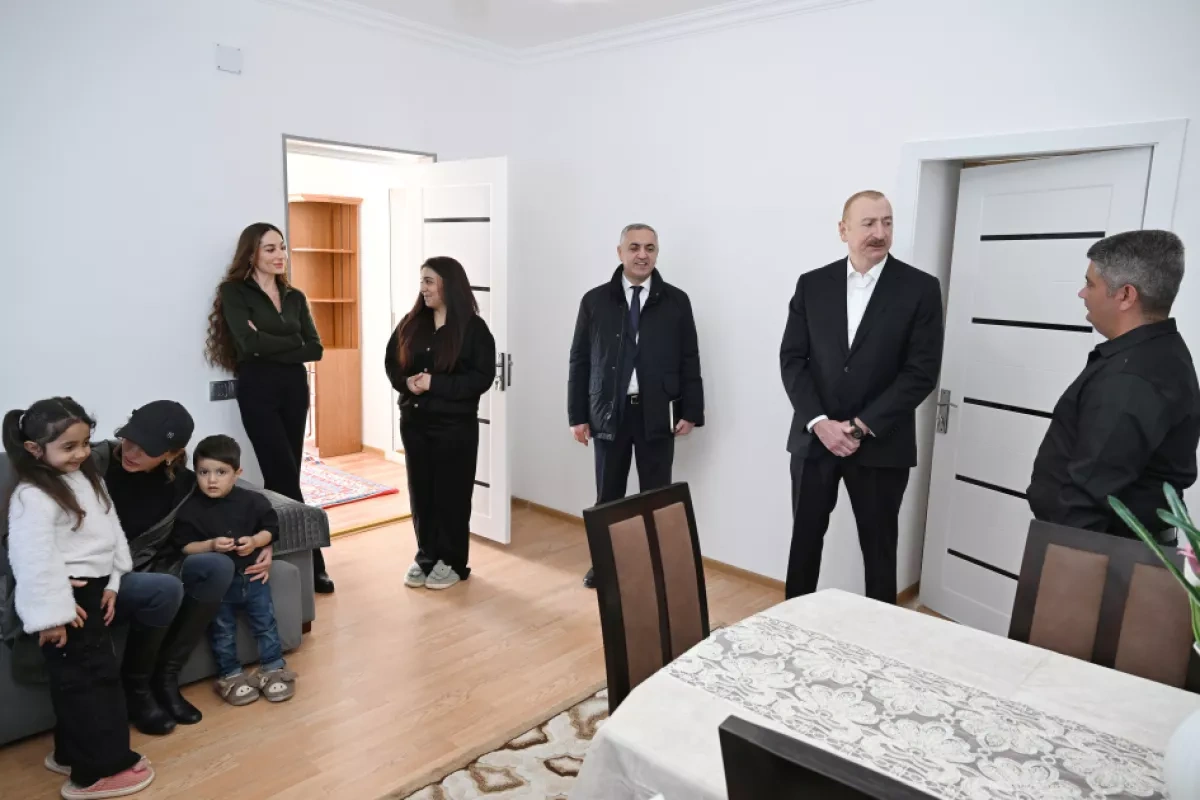 Azerbaijani president inspects reconstruction in Khanabad village of Khojaly district PHOTO