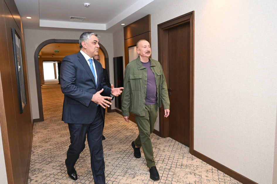 President Ilham Aliyev attends opening of Khankendi Hotel (PHOTO)