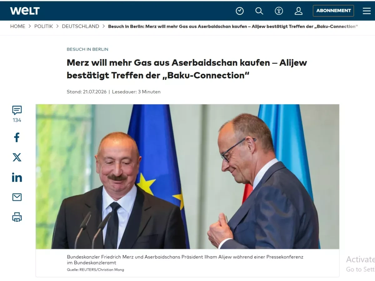 President Aliyev’s Berlin visit draws broad international media attention
