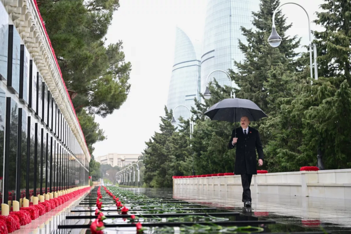 President Aliyev honours 20 January Martyrs at Alley of Martyrs PHOTO