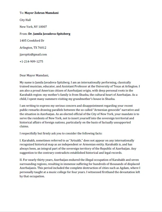 Azerbaijani diaspora voices concern over NYC mayor’s biased statements (PHOTO)