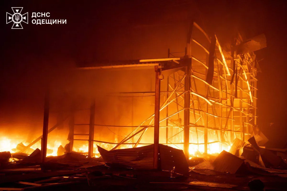 Russian drone attack damages warehouses, production buildings PHOTO
