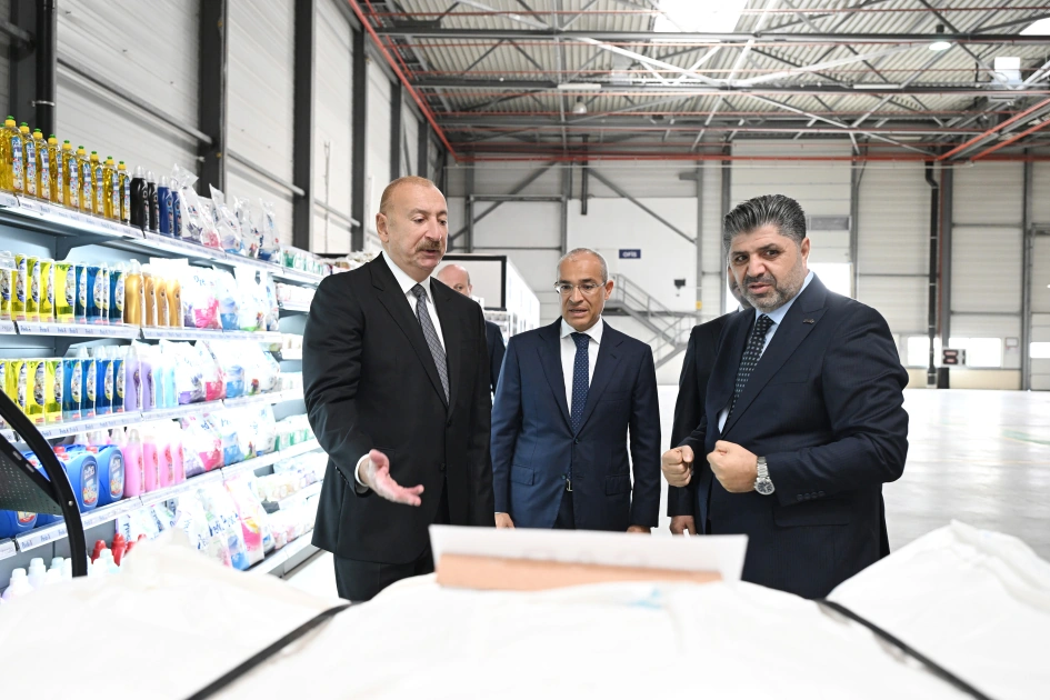 President Ilham Aliyev attends opening of paper and hygiene products manufacturing facility in Garadagh district (PHOTO)
