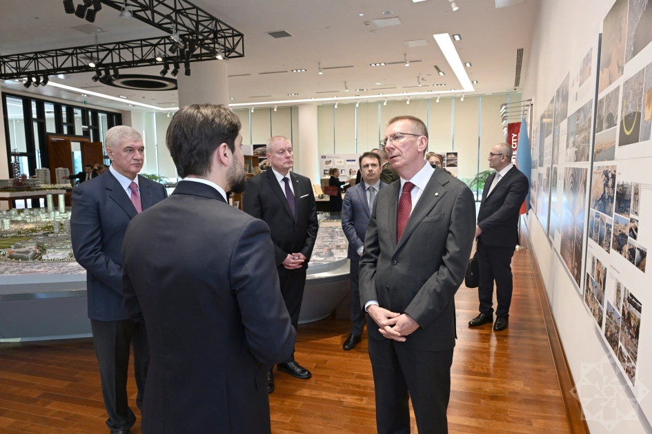 President of Latvia visits Baku White City (PHOTO)