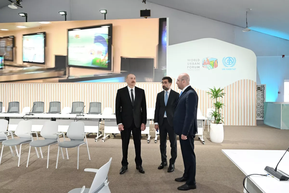 Azerbaijani president inspects Baku Olympic Stadium ahead of WUF13 PHOTO