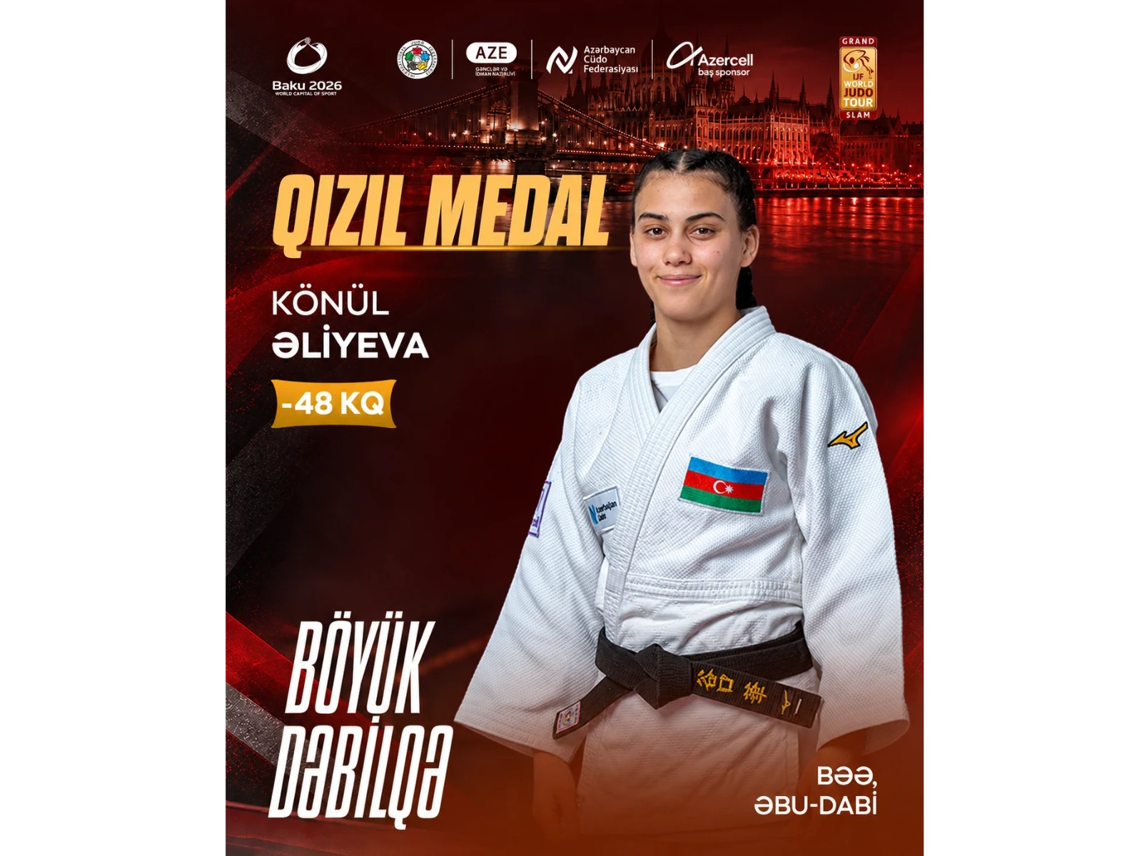 Azerbaijan's female judoka wins historic Judo Grand Slam gold in Abu Dhabi