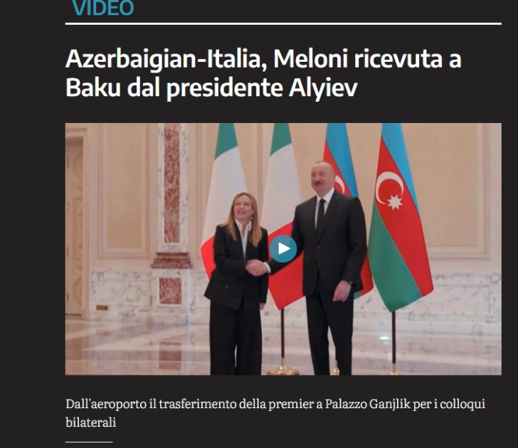 World media highlights talks between Azerbaijani President and Italian PM in Baku (PHOTO)