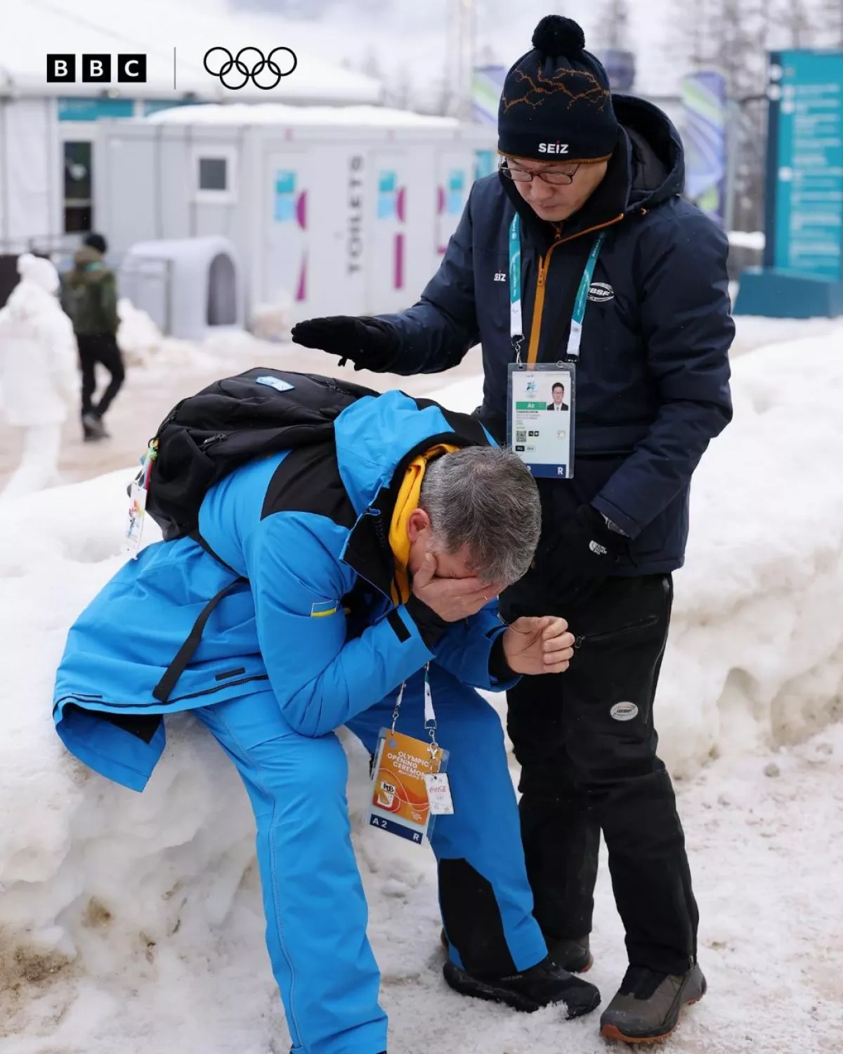IOC president in tears after Ukrainian athlete’s disqualification PHOTO