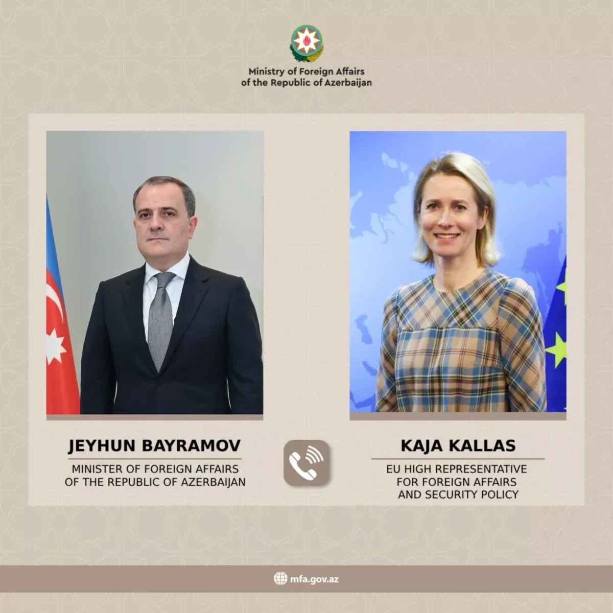 EU-Azerbaijani top diplomats coordinate on regional security, evacuations