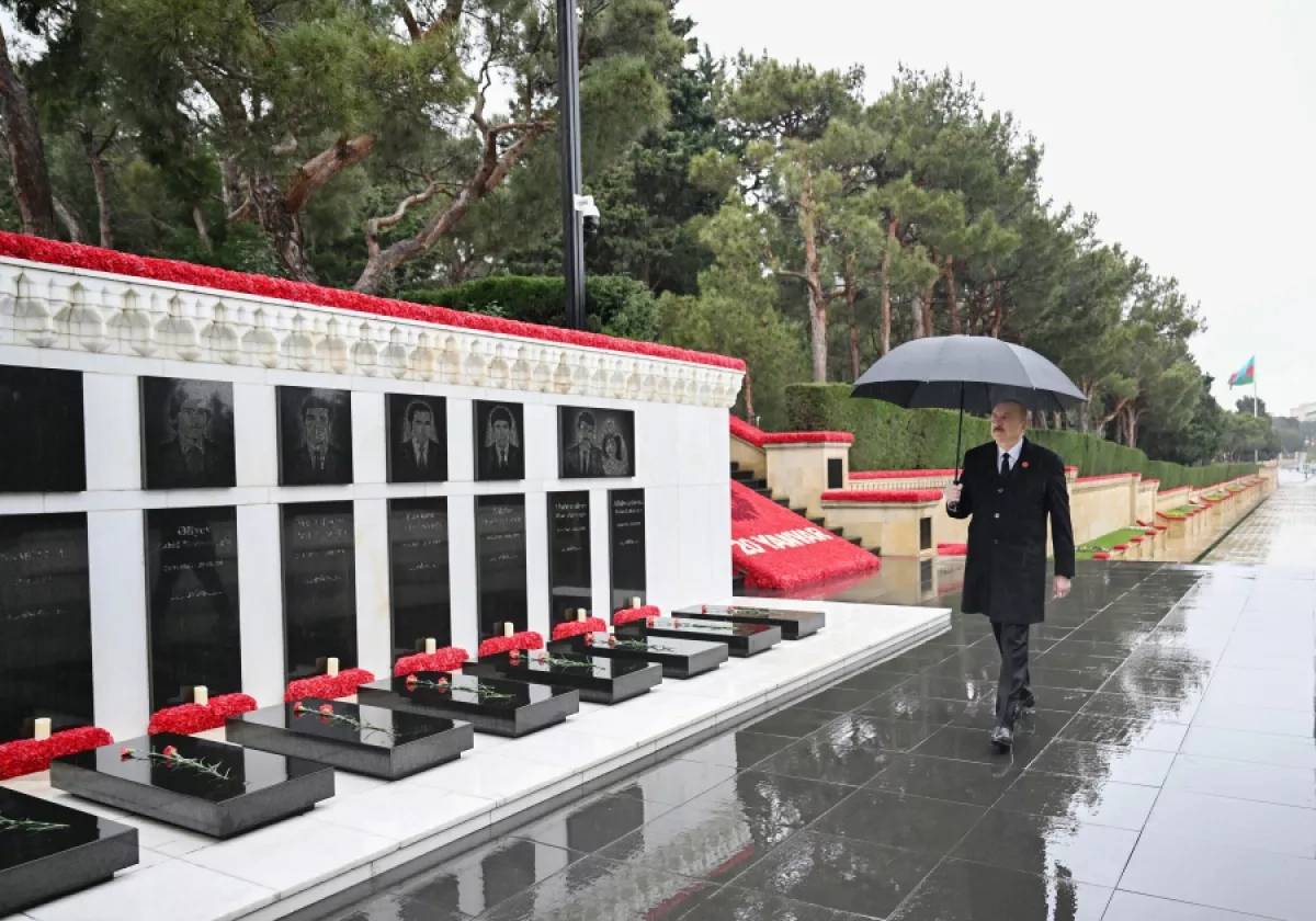 President Aliyev honours 20 January Martyrs at Alley of Martyrs PHOTO