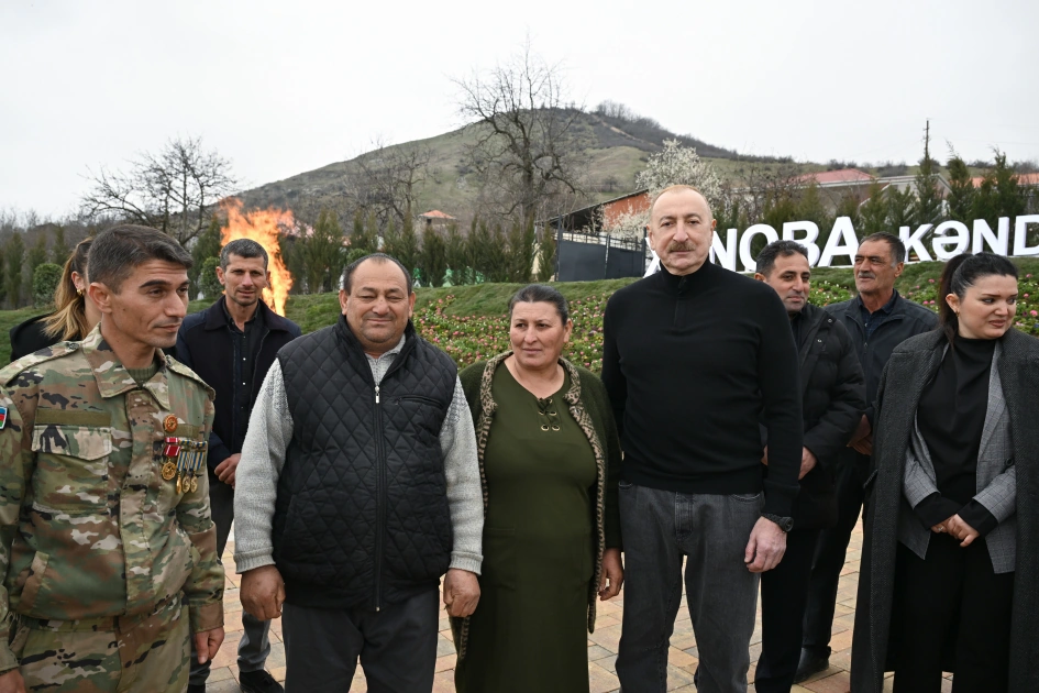 President Ilham Aliyev, First Lady Mehriban Aliyeva inspect restoration of individual houses and infrastructure in Khanoba village of Khojavend (PHOTO)