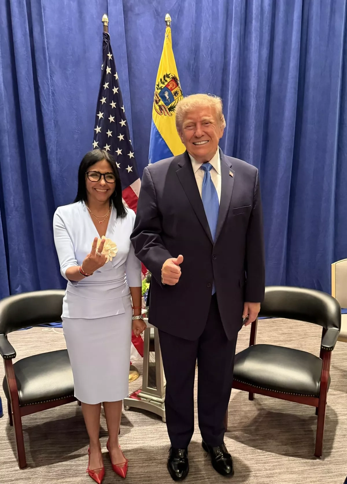 Venezuela's Rodriguez describes meeting with Trump as "historic"