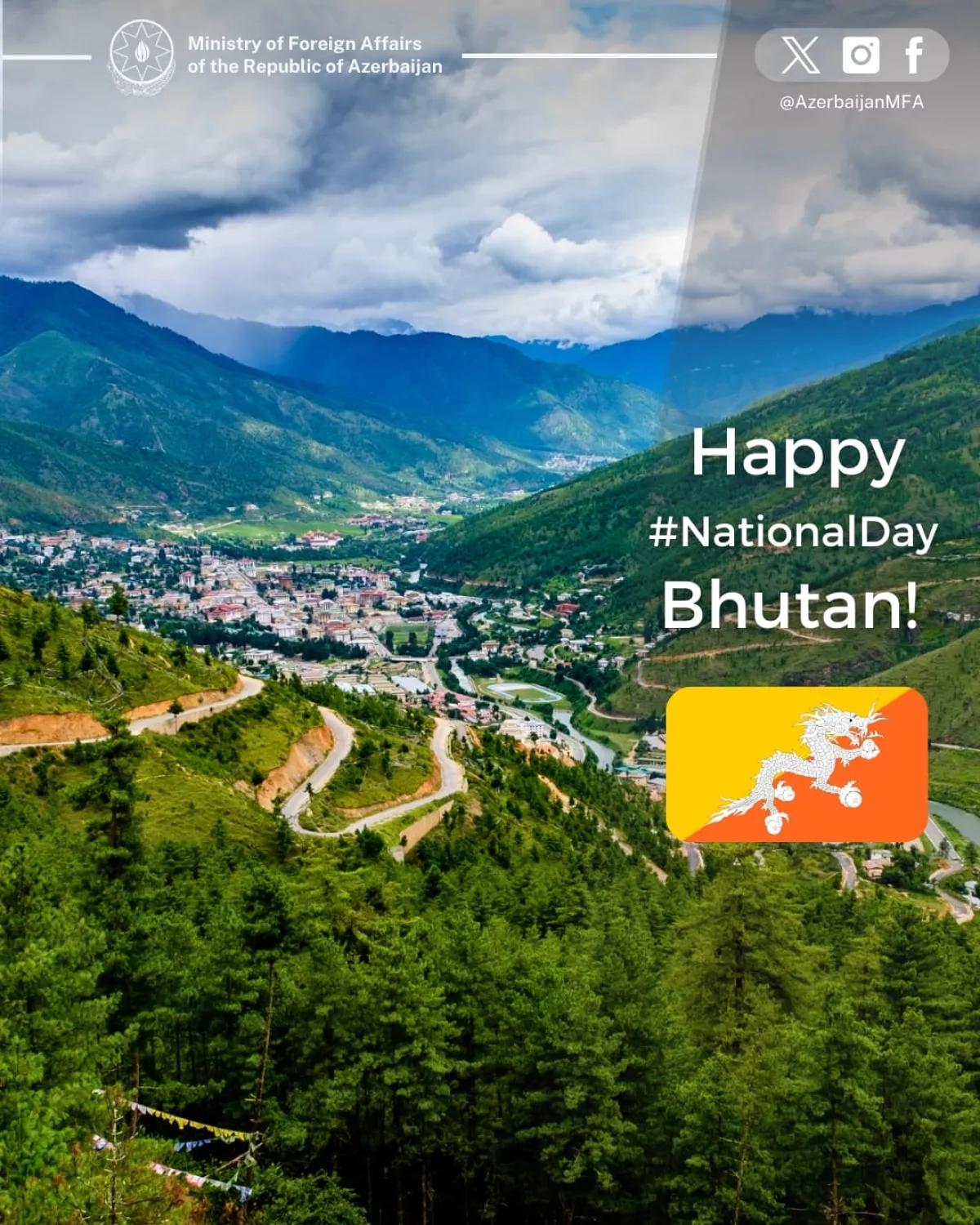 Azerbaijani foreign ministry congratulates Bhutan on National Day