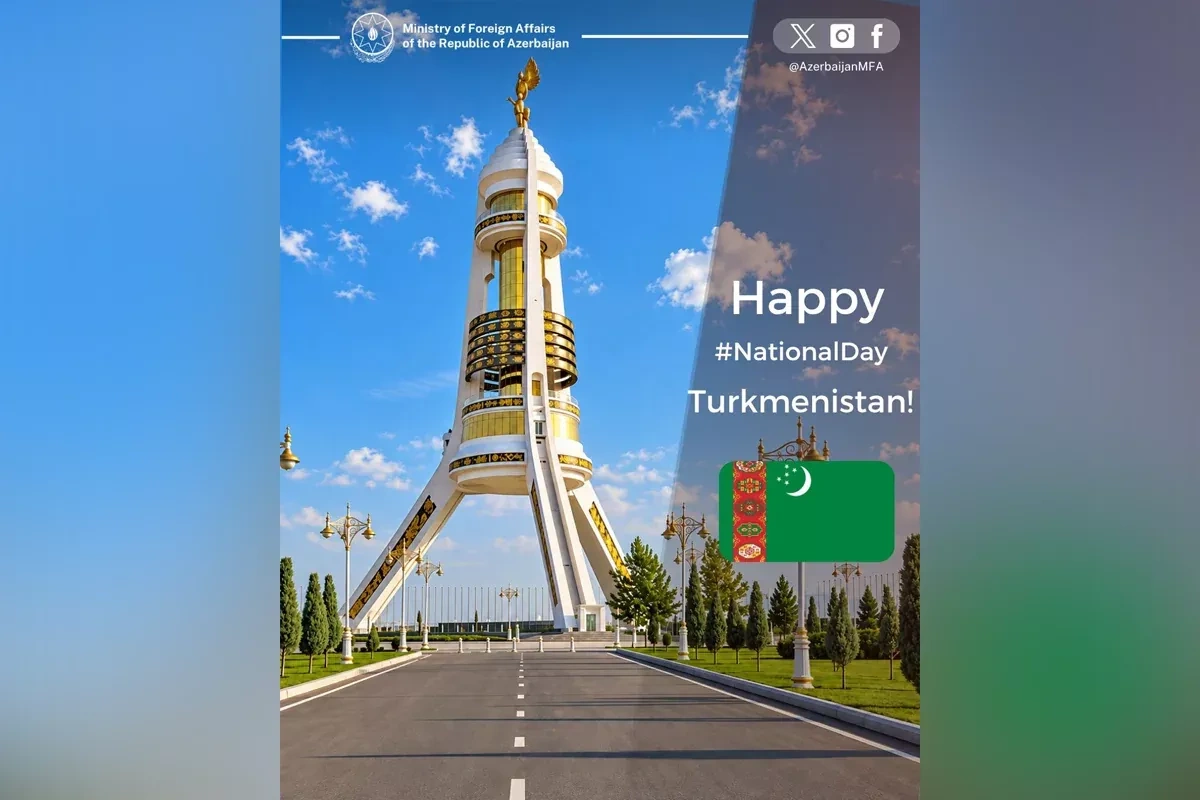 Azerbaijan conveys National Day wishes to Turkmenistan
