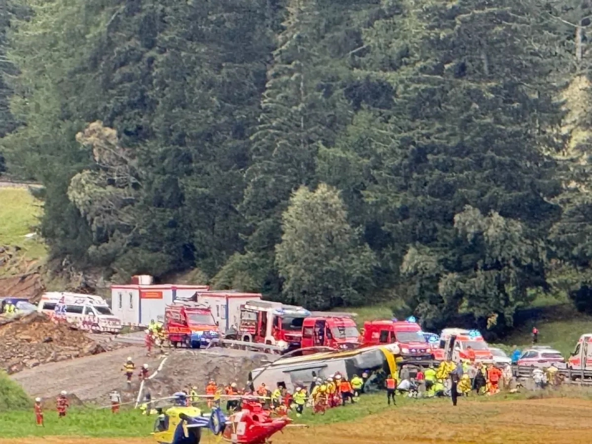 Several people killed in tour bus crash in Switzerland