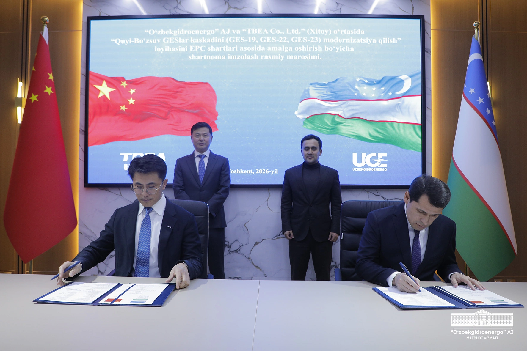 Uzbekhydroenergo, China’s TBEA ink deal to modernize hydropower plants