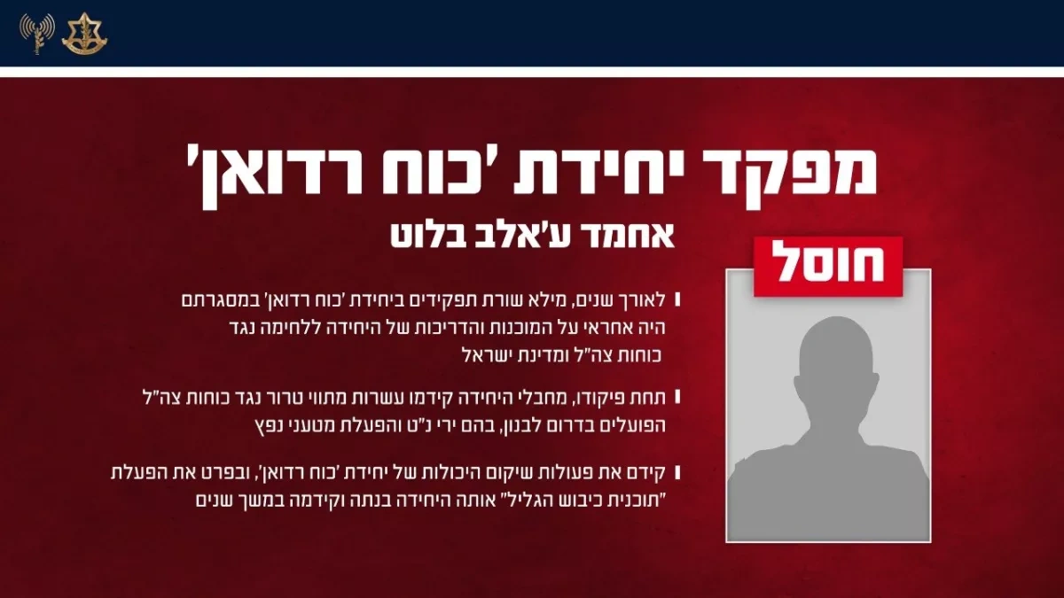 Beirut strike removes Hezbollah's Radwan Force commander, IDF confirms PHOTO / VIDEO