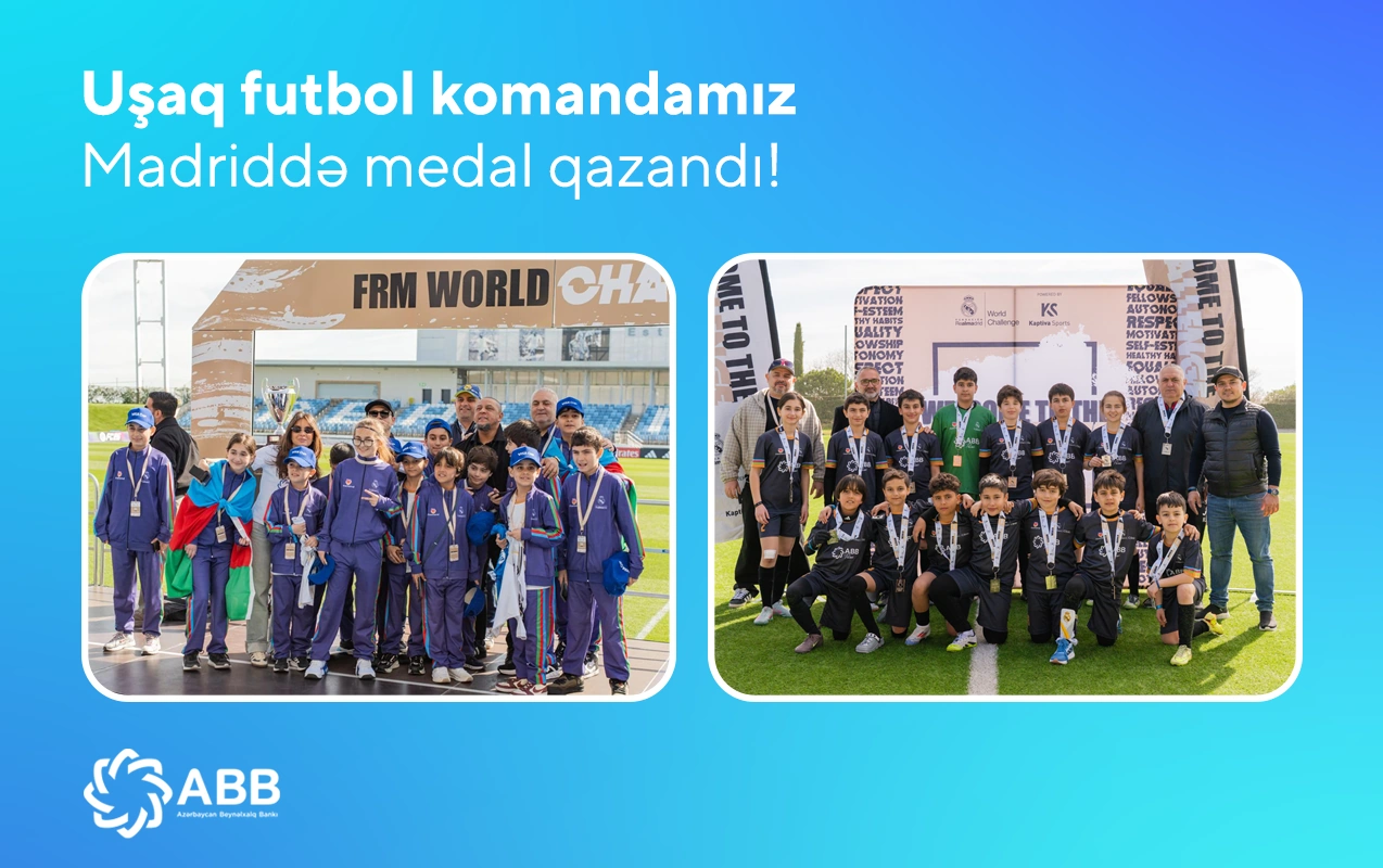 A youth football team supported by ABB Bank returned from Madrid with a medal