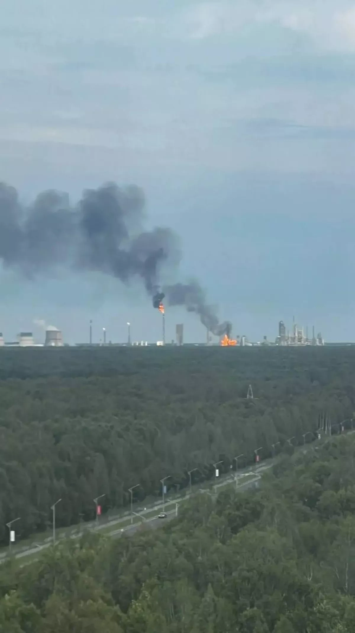 Drone attack sparks fire at major Russian petrochemical facility UPDATED