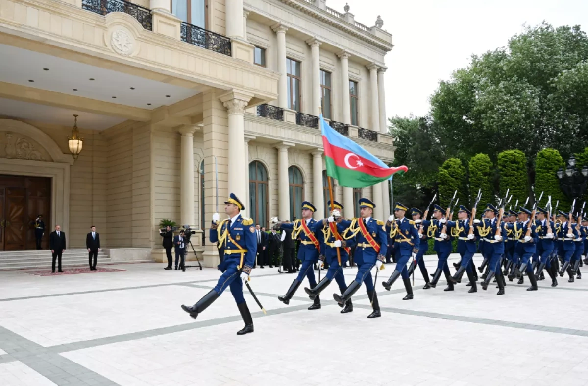 Azerbaijan hosts formal welcome ceremony for Turkmen president PHOTO