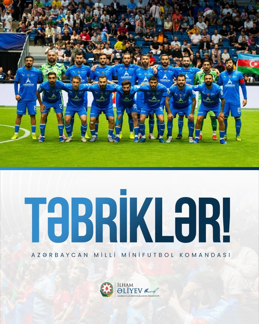 President Ilham Aliyev congratulates Azerbaijani mini-football team on victory at European Championship (PHOTO)