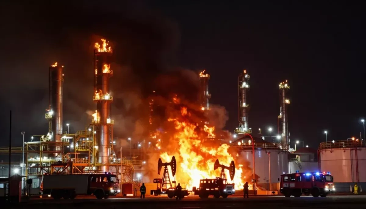 Drone-induced fire burns 700 sq.m. at Russia's Armavir oil depot