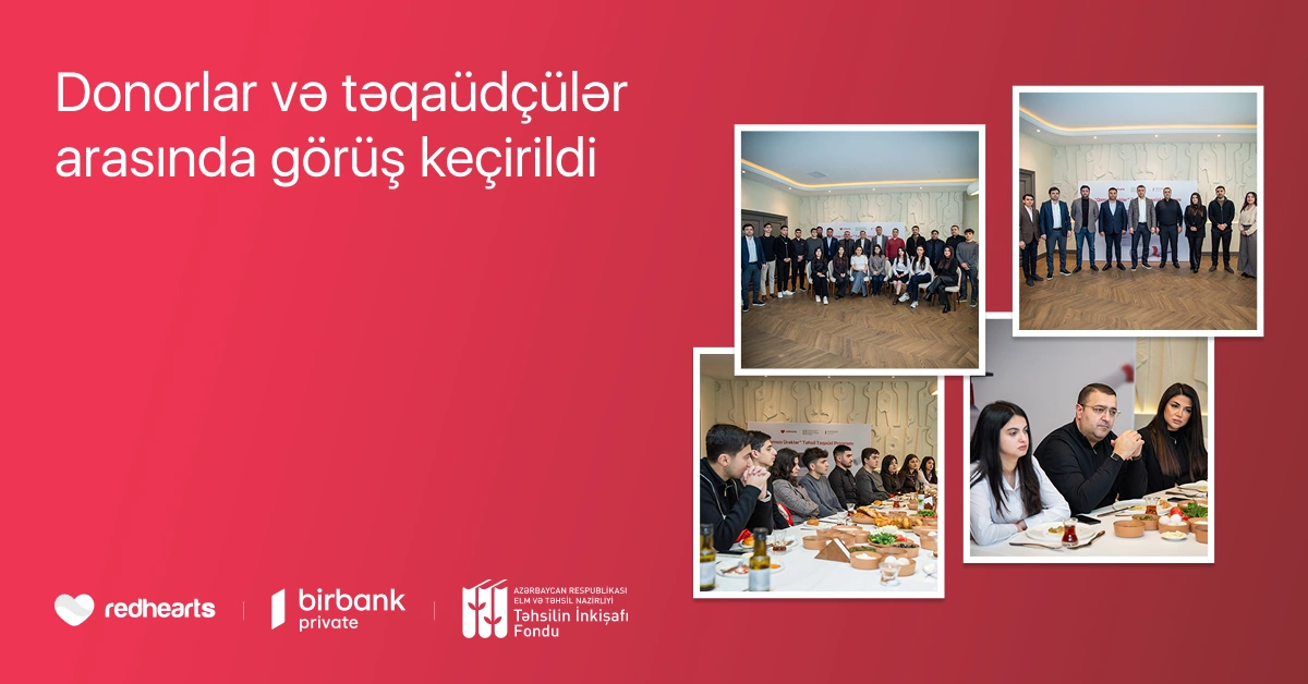 Winners of the “Red Hearts” educational scholarship program meet with donors
