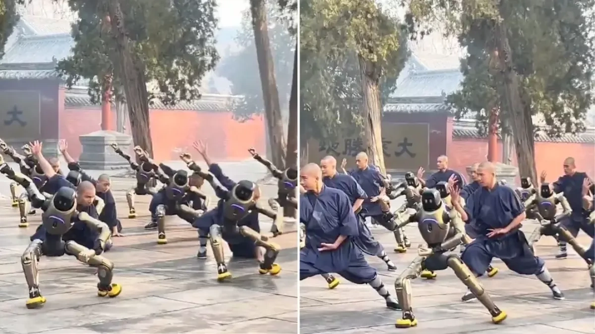 China’s humanoid robots perform kung fu with shaolin monks VIDEO
