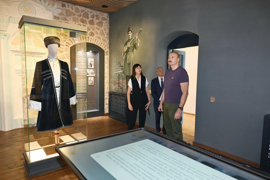 President Ilham Aliyev attends opening ceremony of Sadigjan House in Shusha after restoration (PHOTO)