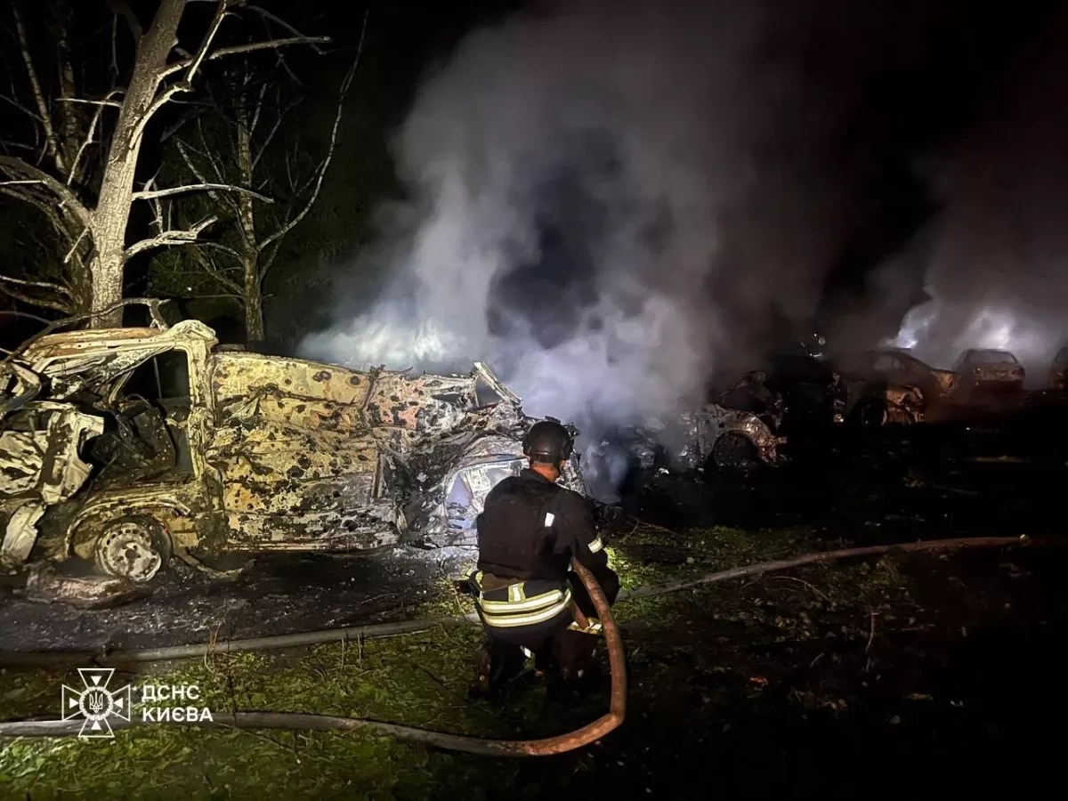 Night attack on Kyiv leaves fires, damage across city PHOTO