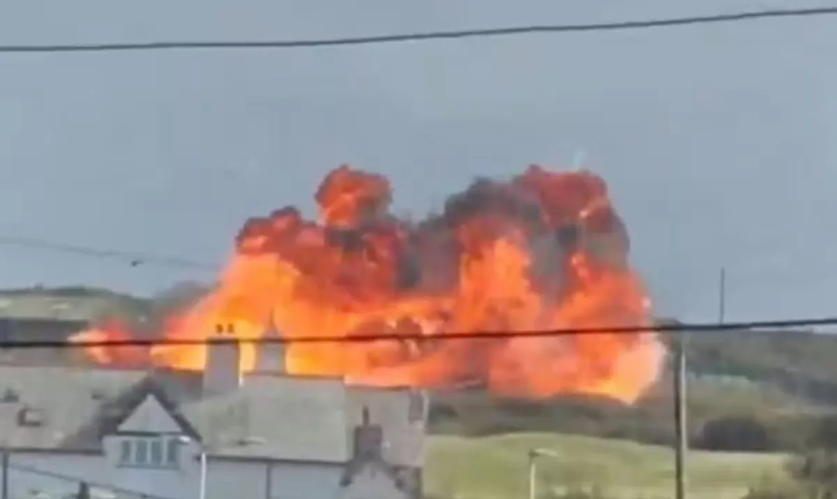 UK Royal Air Force Hawk jet crashes near Anglesey PHOTO