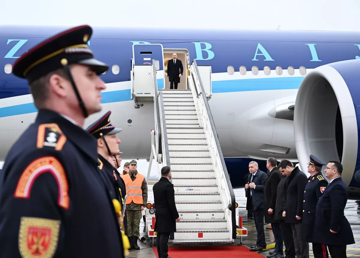 Azerbaijani president arrives in Slovakia for official visit PHOTO
