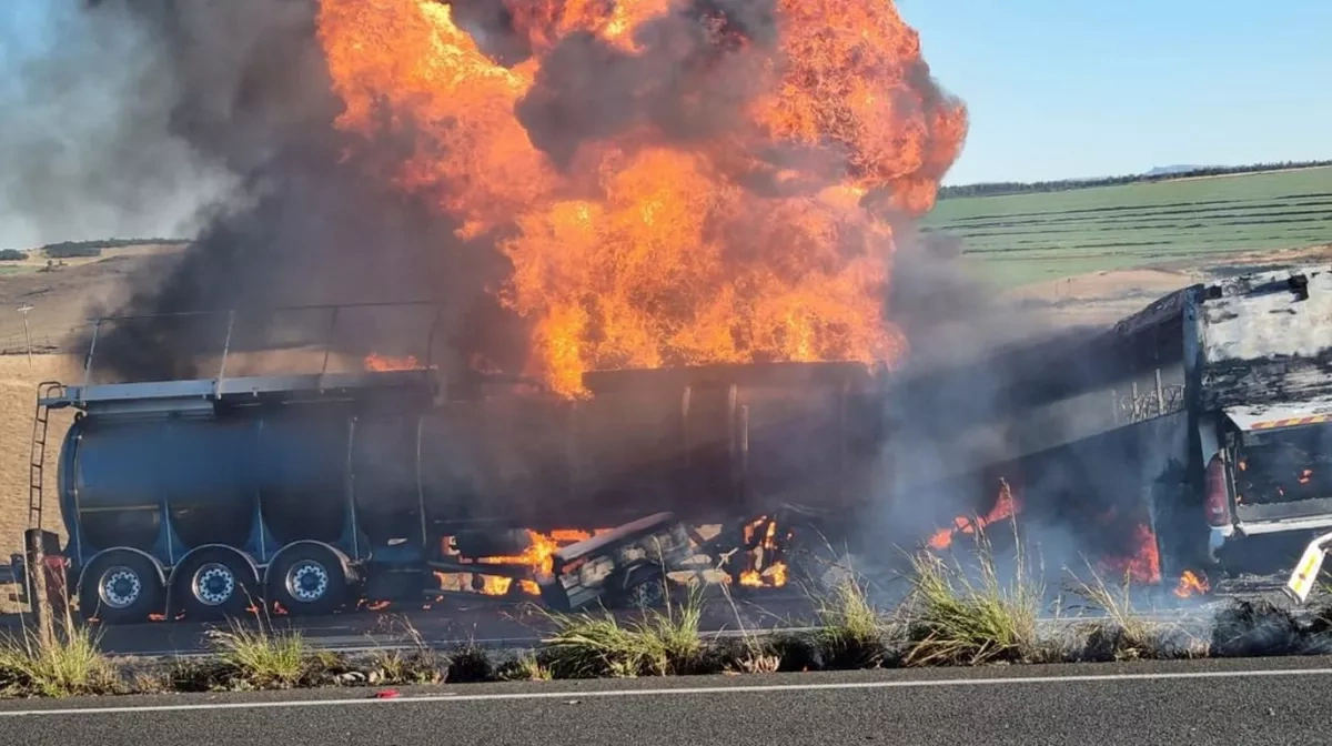 Petrol tanker collides with freight train in Armenia