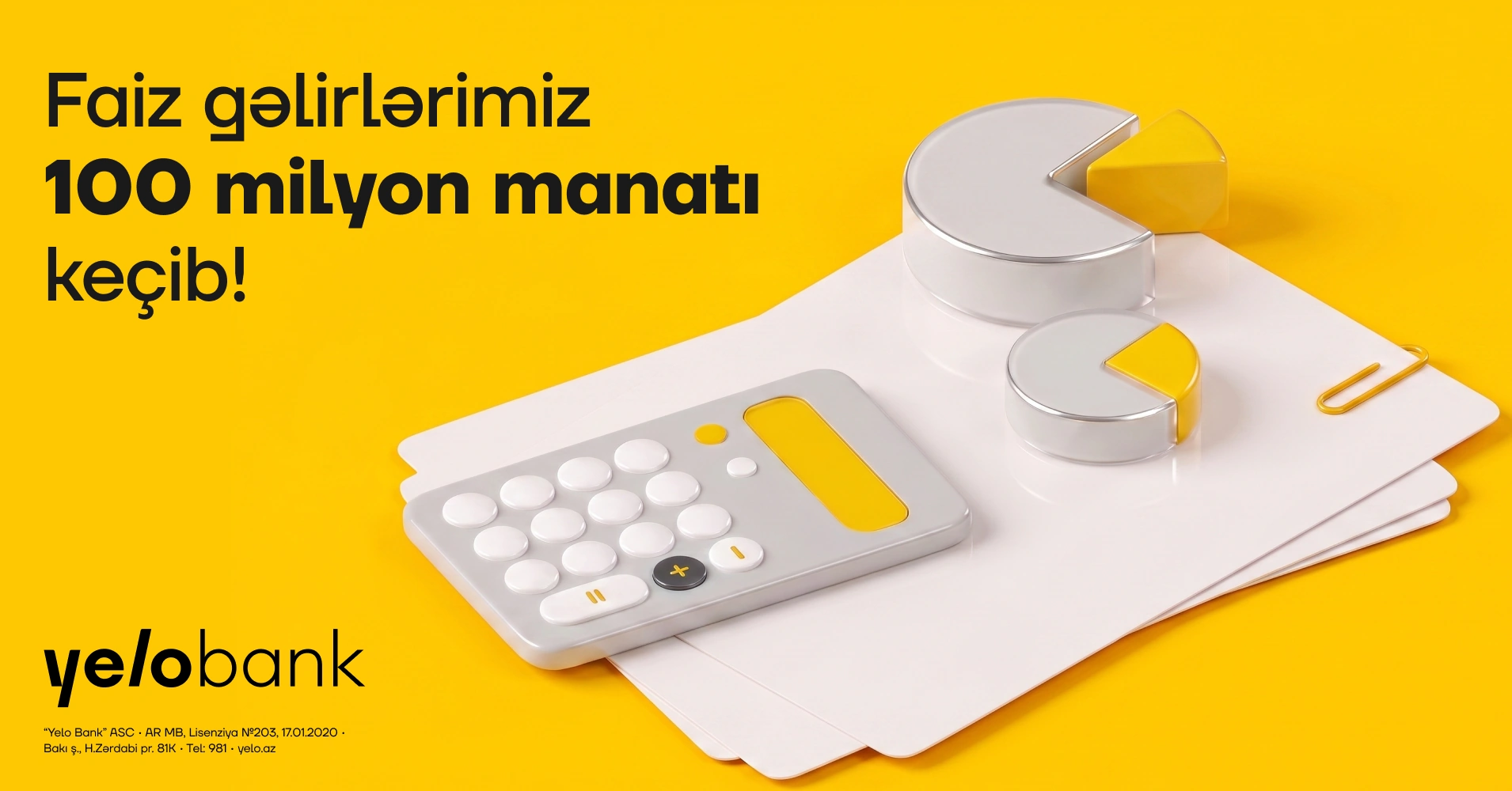 Yelo Bank wraps up the first half of the year with over 100 million manats in interest income