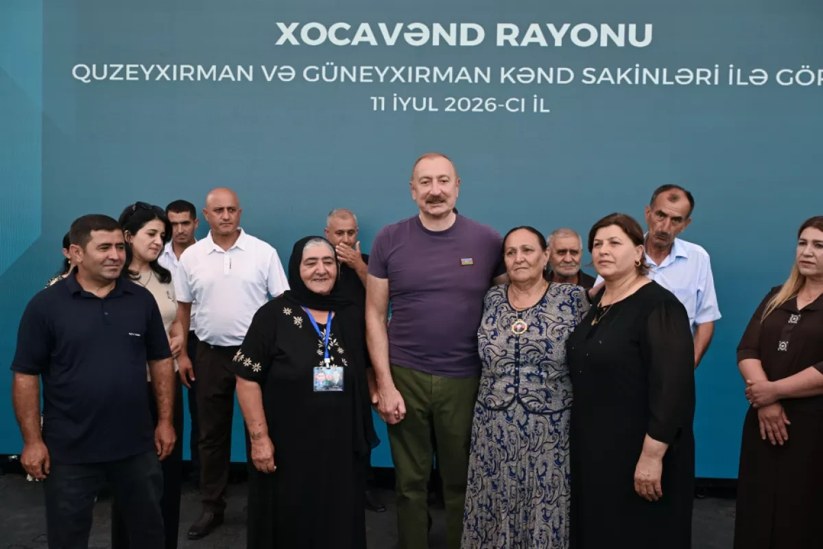 Azerbaijan's president meets residents of Khojavand’s restored Guzeykhirman village PHOTO