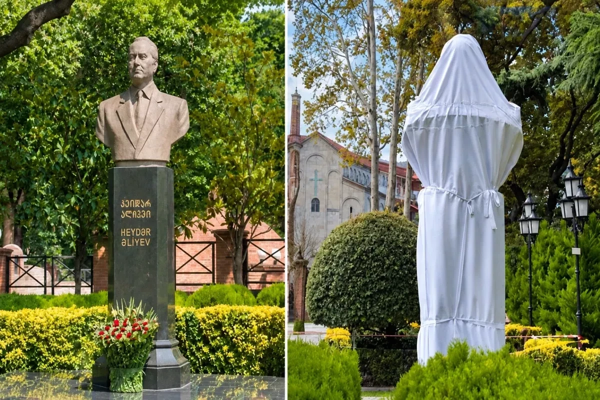 Armenian citizen detained after Heydar Aliyev bust damaged in Tbilisi