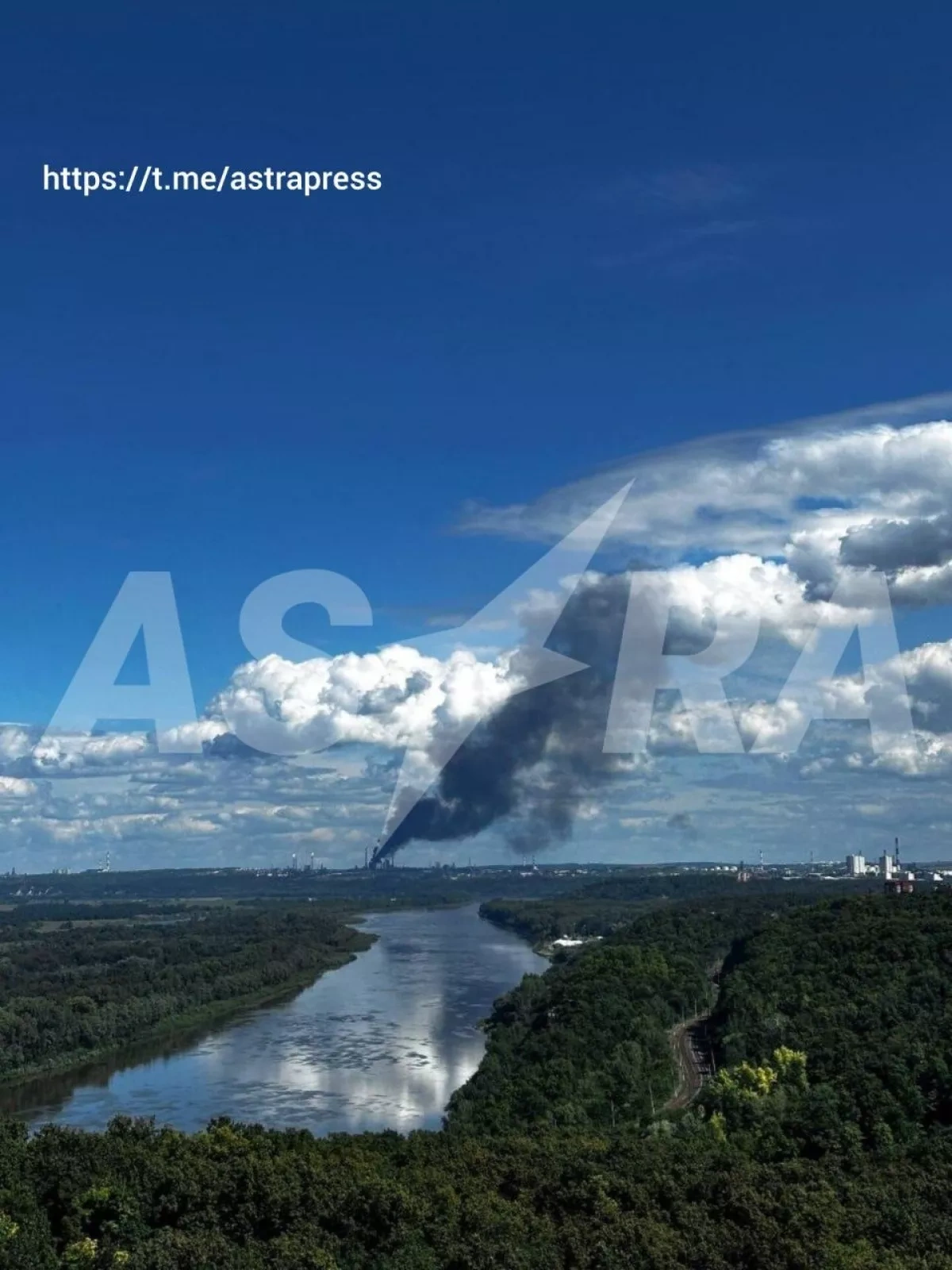 Blaze erupts at oil refinery in Russia's Ufa following reported drone attack PHOTO